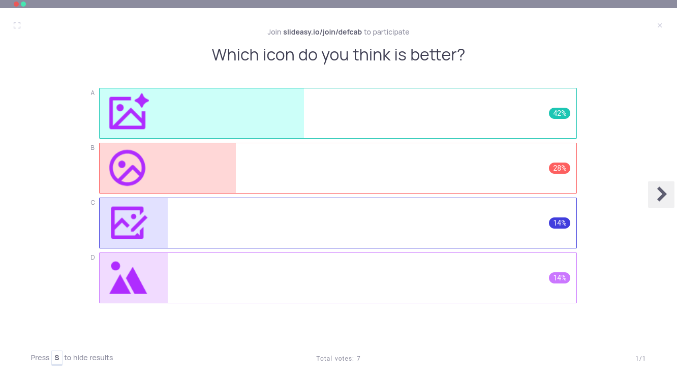 Example of Image polls activity on slideasy